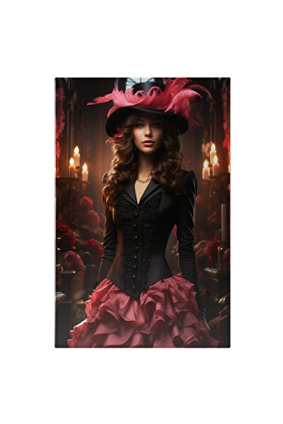 StoryGift Romania Tablou Canvas: Portret Fata Cu Par Lung Tinuta Cu Fusta Roz...