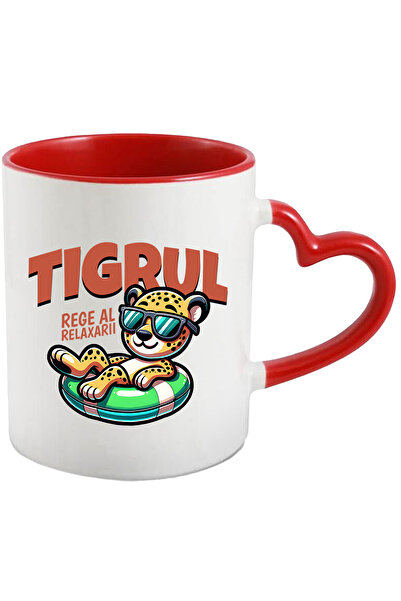StoryGift Romania Cana Tigrul-rege Al Relaxarii, 330ml, Ceramica Cu Maner Ini...