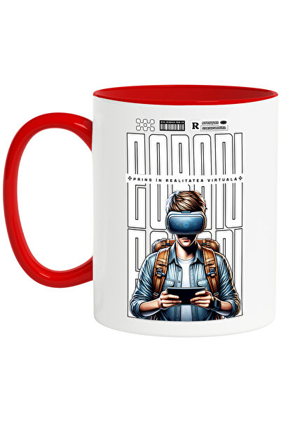 StoryGift Romania Cana Baiat Cu Ochelarii Vr Prins Realitatea Virtuala, 330ml, Ceramic Cu Maner Ro, Cu ,stg