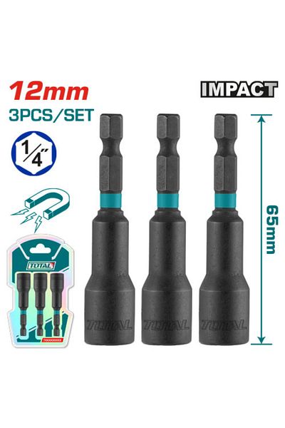 TOTAL Shinko socket set 12mm 3pcs/set