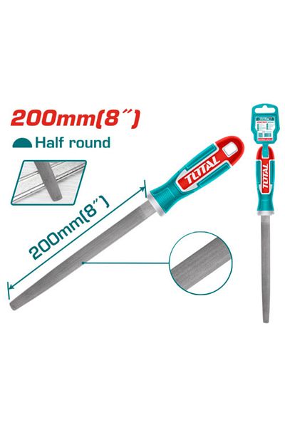 TOTAL 8" Half Round Rubber Handle Iron File