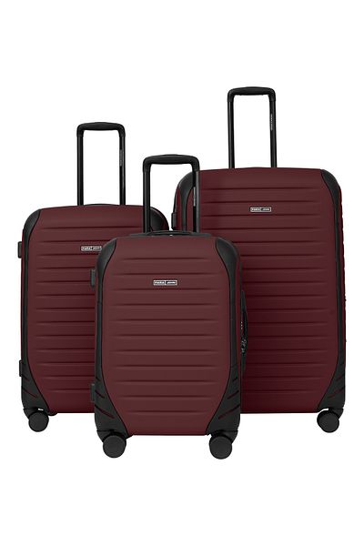 PARAJOHN ALTIV 3 Pieces ABS Luggage Trolley Set - BURGUNDY