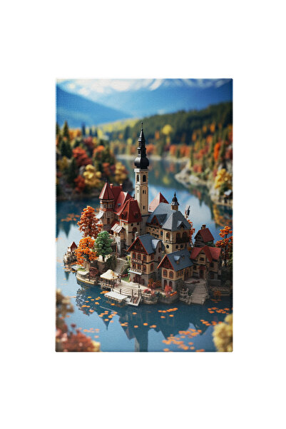 StoryGift Romania Tablou Canvas: Priveliste Macheta In Mininatura Biserica In...