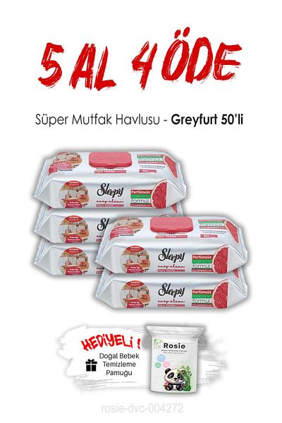 Sleepy Buy 5 Pay 4 Grapefruit Super Kitchen Towels 50's and Rosie Gift