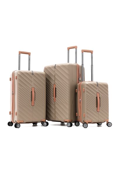 Titan Hardside PP Spinner Trolley Bags Set Of 3-KHAKI