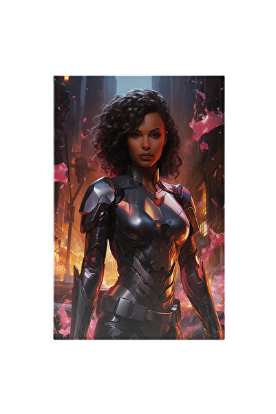 StoryGift Romania Tablou Canvas: Portret Fata Eroina In Costum Gri Stil Afro ...