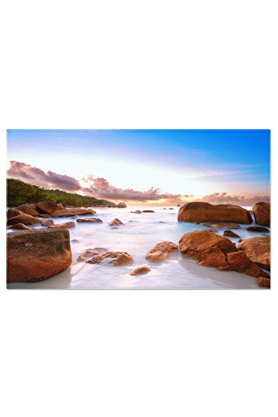 StoryGift Romania Tablou Canvas Plaja Rocks In Seychelles, Anse, Anse Lazio, ...