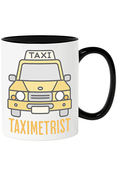 StoryGift Romania Cana Masina Taxi Filozofi Ai Drumurilor, 330ml, Ceramica Cu Maner Negru, Cu Maner Neg,stg