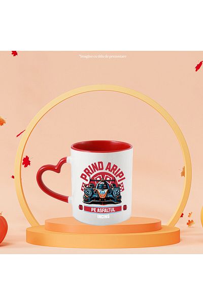 StoryGift Romania Cana cu Masina Curse Formula 1 Colorata Text Prind Aripi Pe asfalt Viteza Iubito, Cu ,STG