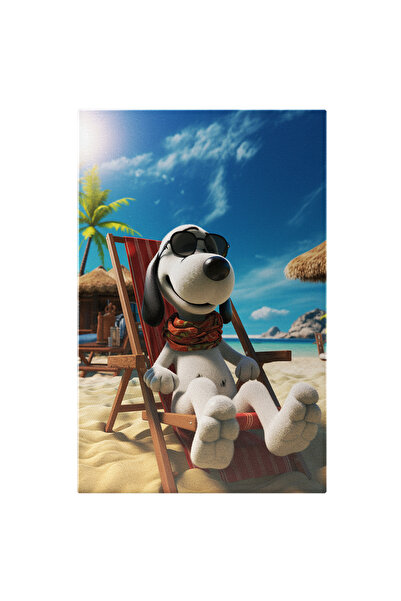 StoryGift Romania Tablou Canvas: Câine La Plajă, Animație- Personaj Copii Pic...