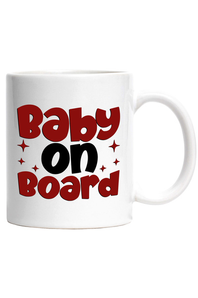 StoryGift Romania Cana Cu Textul "baby On Board" - Bebelus La Bord Masina Gri...