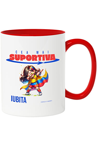 StoryGift Romania Cana Cea Mai Suportiva Iubita Fan Nr 1 , 330ml, Ceramic Cu ...