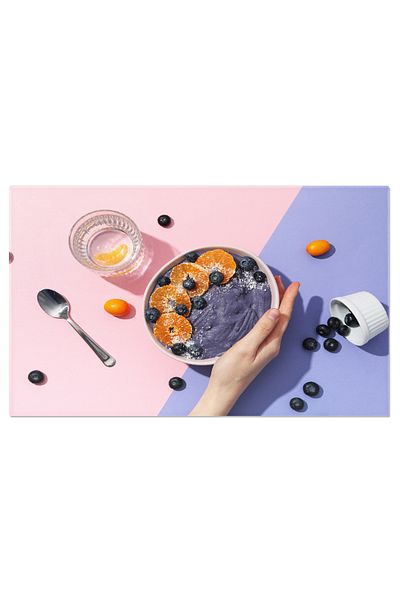 StoryGift Romania Canvas Painting 120 x 80CM Bowls with smoothies, spoons and water bottle O selec,STG