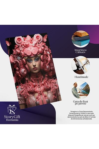StoryGift Romania Tablou Canvas: Viata In Roz Arta, Frumusete, Design Vestimentar, Caracter Fictional, Design G