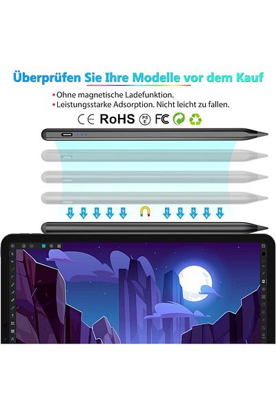Jshru Ipad Stylus, Aluminum, Black, 165.5 X 9 Mm