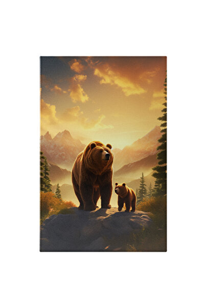 StoryGift Romania Tablou Canvas: Tatal Urs Si Puiutul Lui Se Plimba Prin Codr...