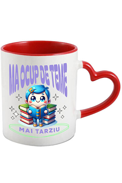 StoryGift Romania Cana Cu Animatie Baiat Par Albastru Cu Teancuri De Carti Te...