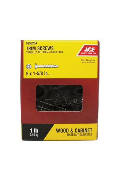 ACE Square Flat Head Self Tapping Trim Screws No.6 x 1-5/8 Inch