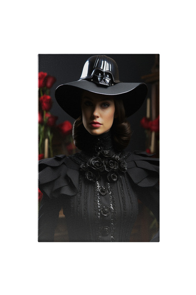 StoryGift Romania Tablou Canvas: Negru Elegant Stil Dark Vaider Costum, Palar...