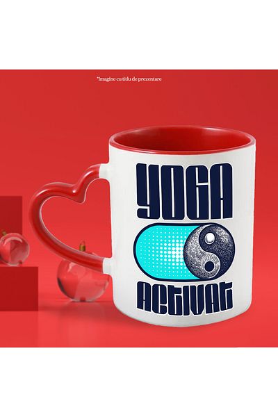 StoryGift Romania Yoga mug activated relaxation meditation, sports lovers, 330ml, Ceramic with Handle, With, STG