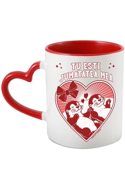StoryGift Romania Cana Doua Foci Indragostite Tu Esti Jumatatea Mea, 330ml, C...