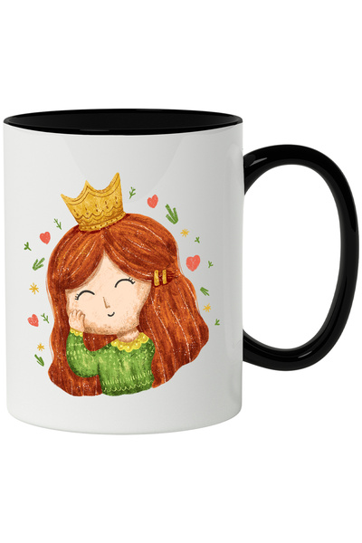 StoryGift Romania Cana Cu Printesa, Coroana, Inimi, Clama, Multicolor 330 ml ...