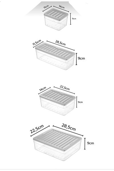 VİZYON Large Size Food Storage Container Refrigerator Organizer Icebox Organizer