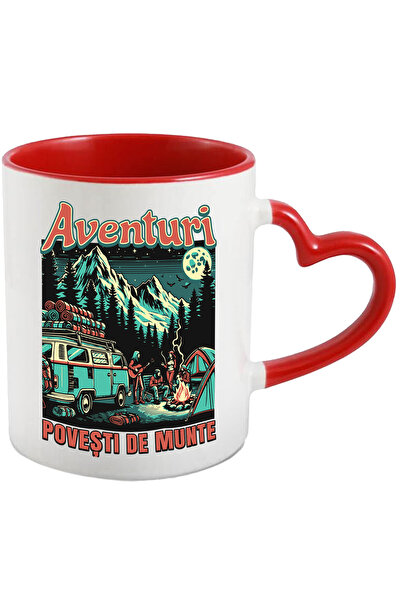 StoryGift Romania Cana Aventuri. Povesti De Munte Familie Distractie, 330ml, Ceramica Cu Maner Ini, Cu ,stg