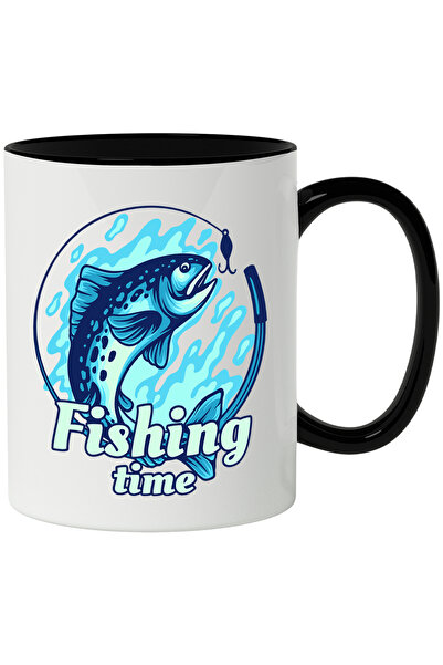 StoryGift Romania Cana Cu Mesaj In Engleza Fishing Time, Peste, Pescuit, Apa, Multicolor 330 Ml, C, Cu ,stg