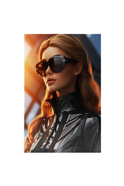 StoryGift Romania Tablou Canvas: Belle Din Frumoasa Si Bestia In Stil Spion Par Saten, Ochelari, Accesoriu De M