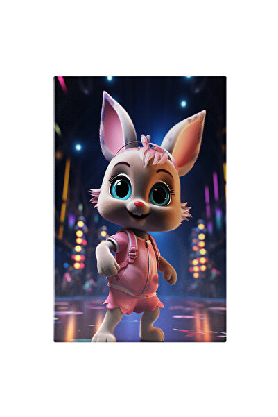 StoryGift Romania Tablou Canvas: Baby Bunny Girl, Iepure Fetita Cu Parul Roz ...