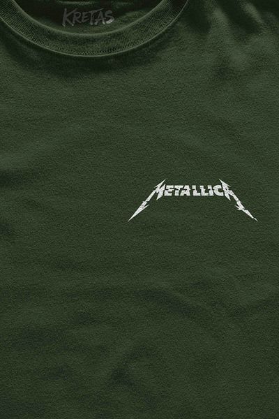 Kretas Χακί μπλουζάκι Metallica Rock Μουσική Μεταλλικό κρανίο Κρανίο Τζέιμς Λαρς Κίρκ Τυπωμένο Unisex T-shirt