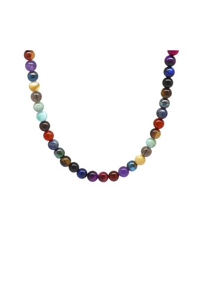 Tesbihane Globe Cut Chakra Natural Stone Combination Men's Success Necklace