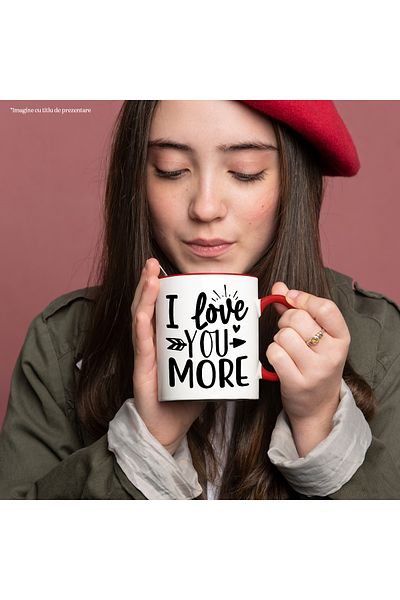 StoryGift Romania Heart mug for the girlfriend you love so much with the message "I love you m, Cu,STG"