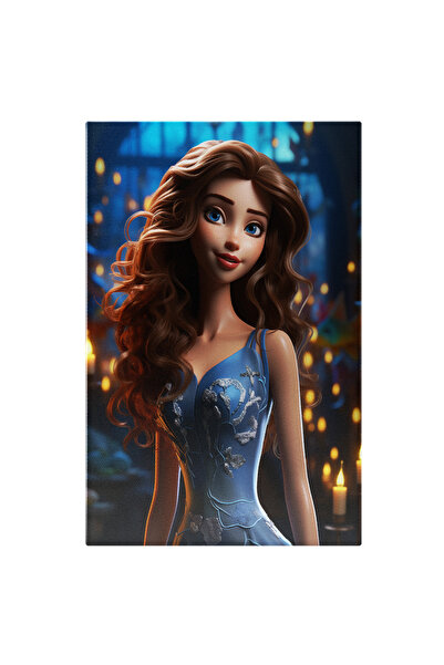 StoryGift Romania Tablou Canvas 90 x 60CM Papusa la bal Azur, Frumusete, par saten, Lucrari de,STG