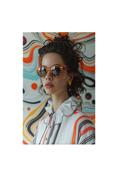 StoryGift Romania Tablou Canvas Femeia Cu Ochelari În Camera Culorilor Joaca ...