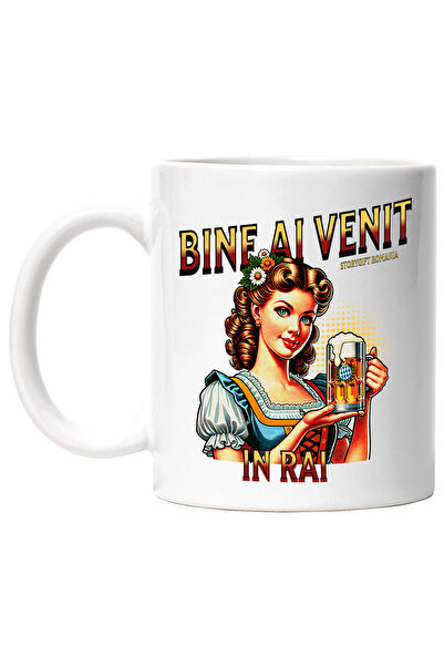 StoryGift Romania Cana Femeie In Tinuta Traditionala, Halba De Bere, 330ml, C...