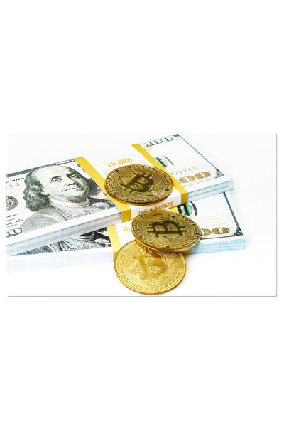 StoryGift Romania Tablou Canvas Monede Bitcoin Bani, Aur, Criptomonede, Finan...