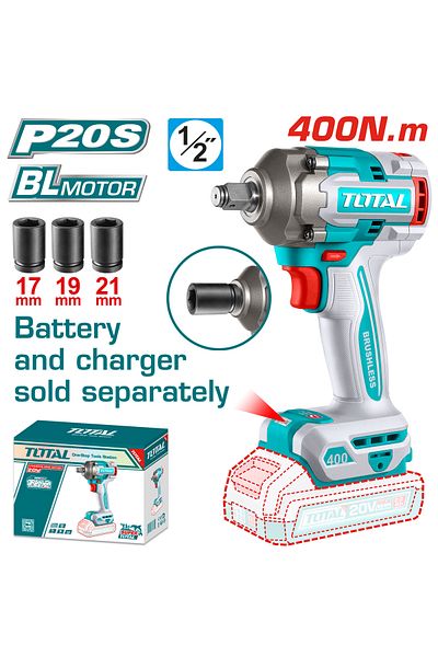 TOTAL 20V 400Nm Cordless Tire Tensioner Drill without Battery and Charger