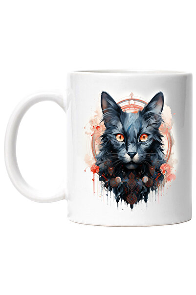 StoryGift Romania Cana Cu Pisica, Geometric, Cerc, Flori, Fantasy, Rune, Mult...