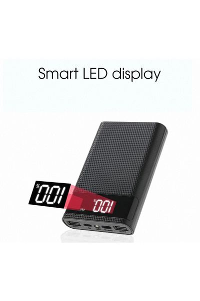 Choice صندوق تخزين شحن بطاريات 4x18650 أسود 5 فولت 2 أمبير بمنفذ USB مزدوج من النوع C حافظة بنك طاقة DIY لأجهزة Android Micro