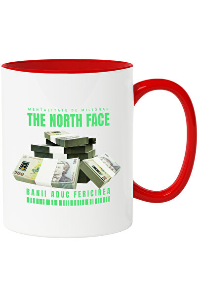 StoryGift Romania Cana __ - Banii Aduc Fericirea, 330ml, Ceramic Cu Maner Ros...