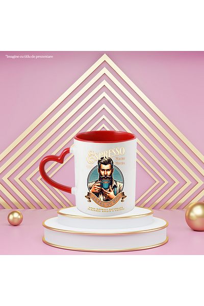 StoryGift Romania Espresso Mug. Coffee with a man's style enjoying pleasure, 330ml, Ceramic with Handle, With, STG