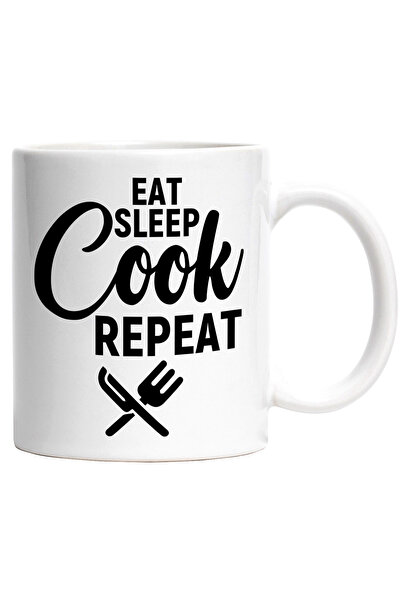 StoryGift Romania Cana Cu Mesajul "eat Sleep, Cook, Repeat" - Mananca Somn, G...
