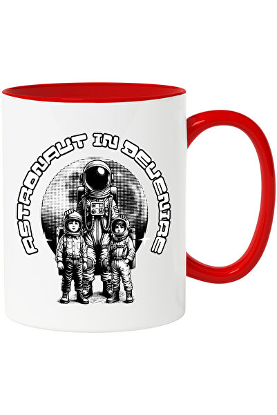 StoryGift Romania Cana Familie Copii, Mostenire Astronaut In Devenire, 330ml, Ceramic Cu Maner Ros, Cu ,stg