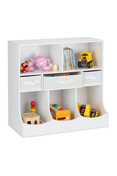 Relaxdays Dulap pentru copii, cu 8 compartimente, alb, din MDF, 75 x 80 x 40 cm