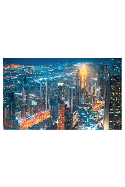 StoryGift Romania Tablou Canvas Vedere Aeriana A Orasului Dubai Iluminat De N...