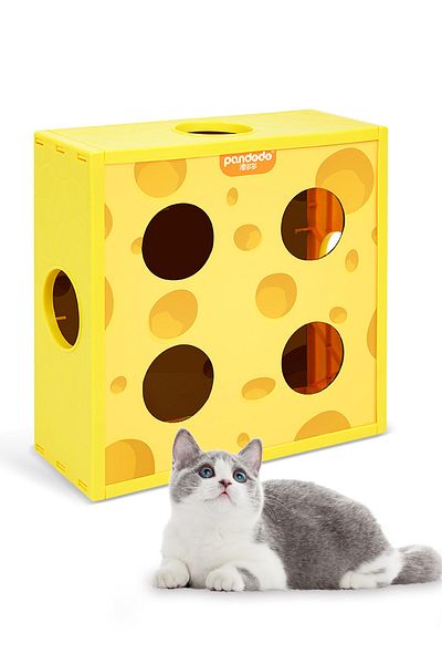 KidLe Moving Cat Toys Cat Whack-a-Mole Toys Smart Cheese Box Cats Can Entertain