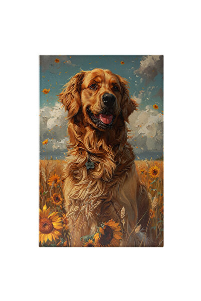 StoryGift Romania Tablou Canvas Caine Mare Cu Blana Maro Si Zgarda La Gat Cu ...