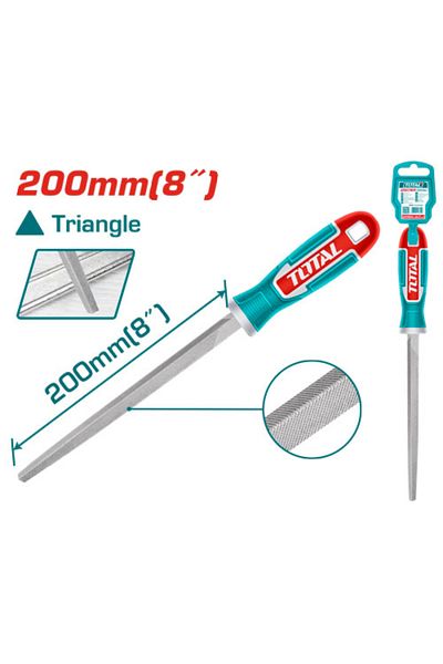 TOTAL 8" Triangle Rubber Handle Iron File